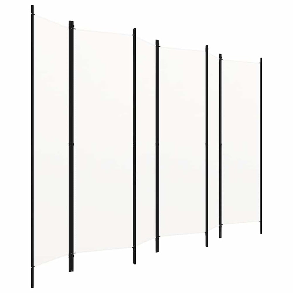 Romdeler 6 paneler 300×180 cm / foldeskjerm / skjermvegg / innsynsbeskyttelse – Hvit