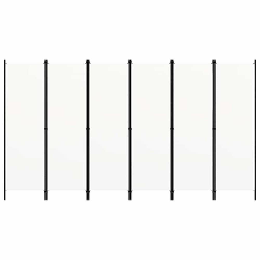 Romdeler 6 paneler 300×180 cm / foldeskjerm / skjermvegg / innsynsbeskyttelse – Hvit