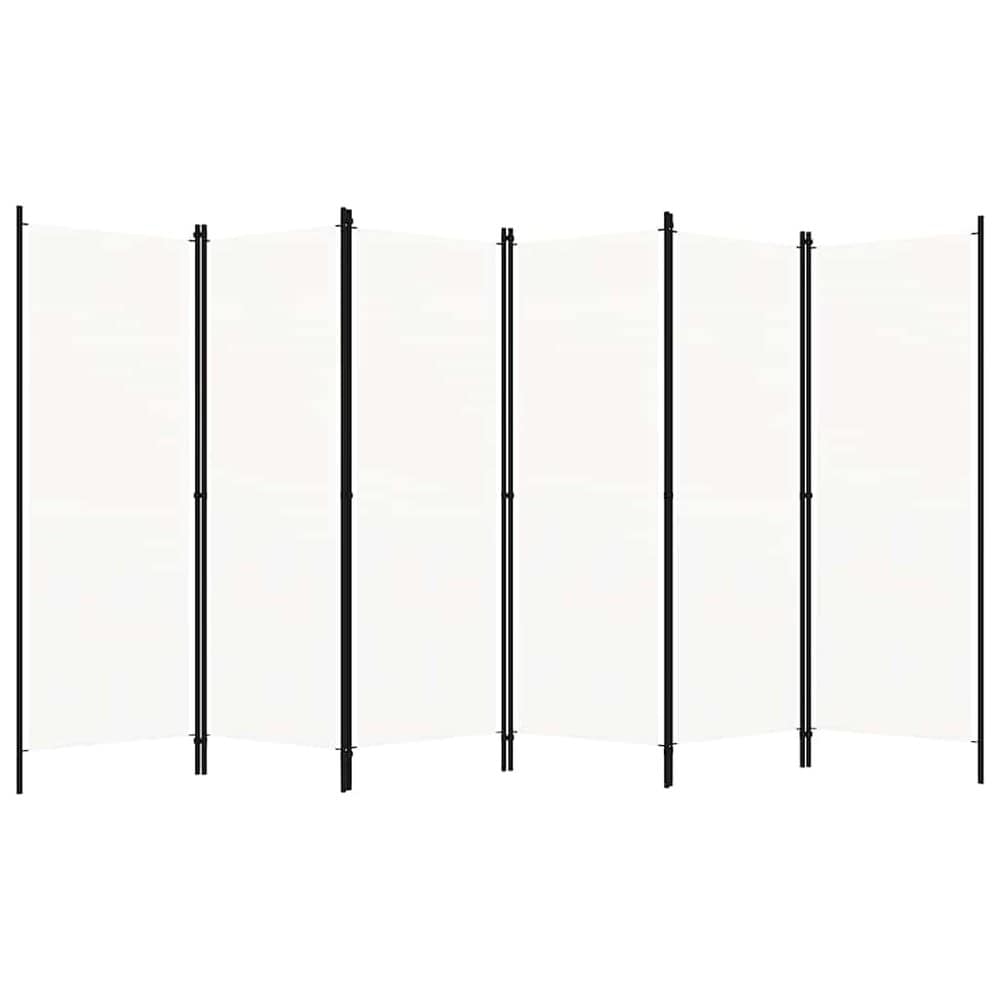 Romdeler 6 paneler 300×180 cm / foldeskjerm / skjermvegg / innsynsbeskyttelse – Hvit