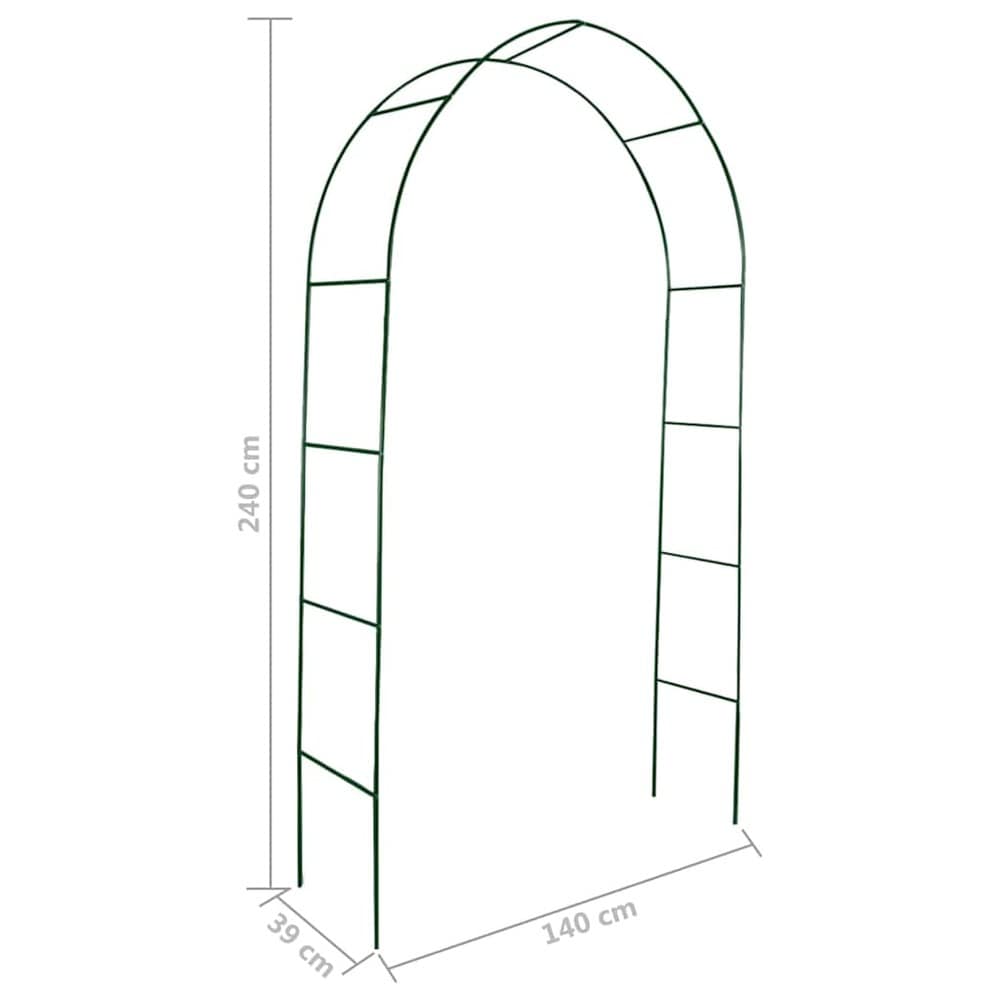 2 stk rosebuer 140×39×240 cm / espalierbuer for roser og klatreplanter – Grønn