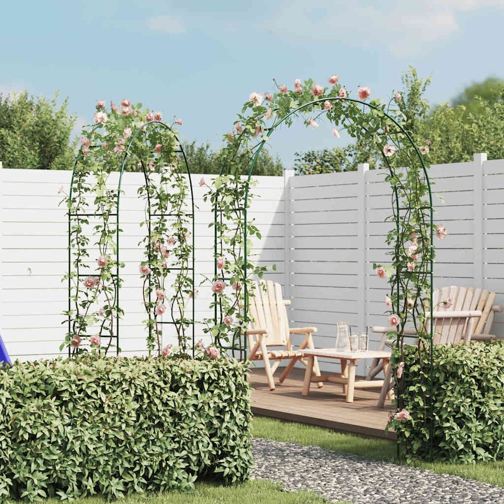 2 stk rosebuer 140×39×240 cm / espalierbuer for roser og klatreplanter – Grønn