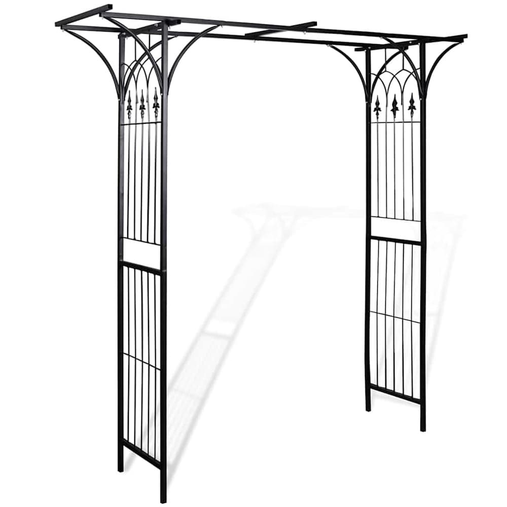 Rosebue 200×52×204 cm / hagebue / espalierbue for roser og klatreplanter – Svart