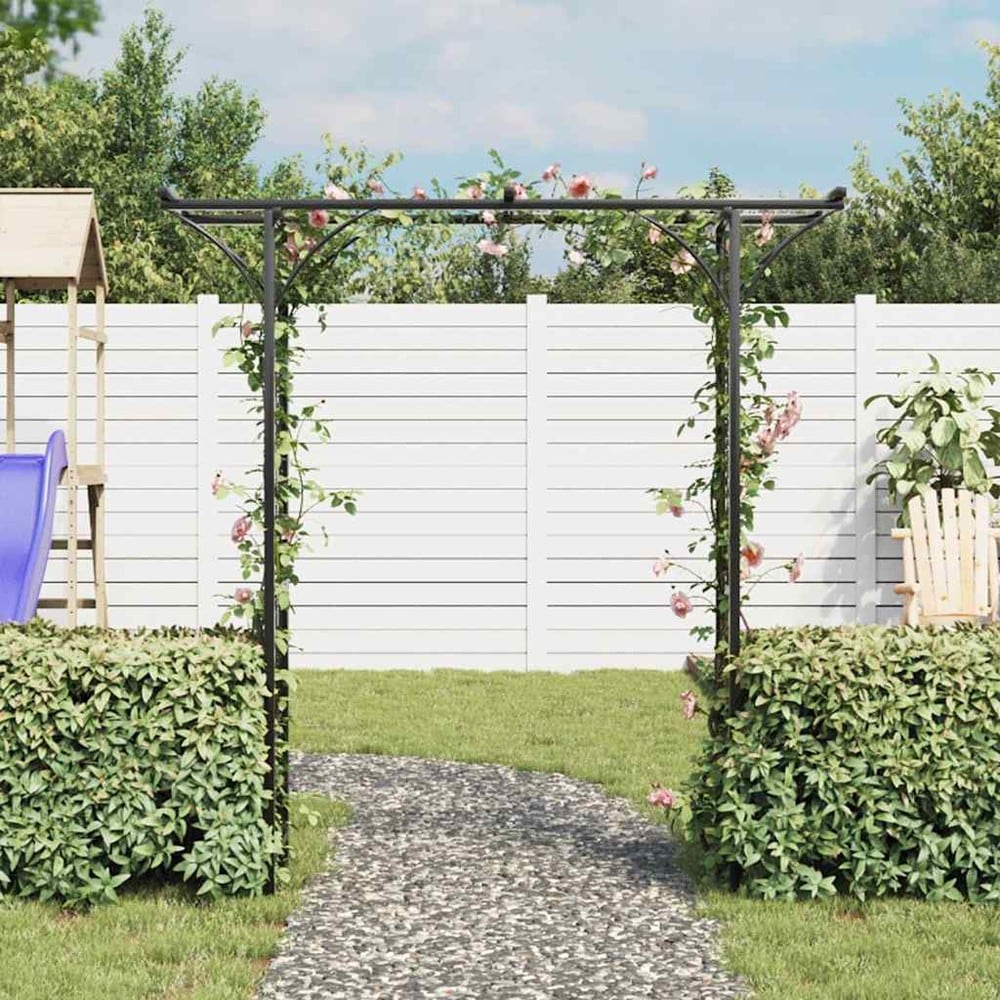 Rosebue 200×52×204 cm / hagebue / espalierbue for roser og klatreplanter – Svart