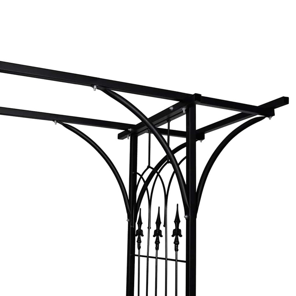 Rosebue 200×52×204 cm / hagebue / espalierbue for roser og klatreplanter – Svart