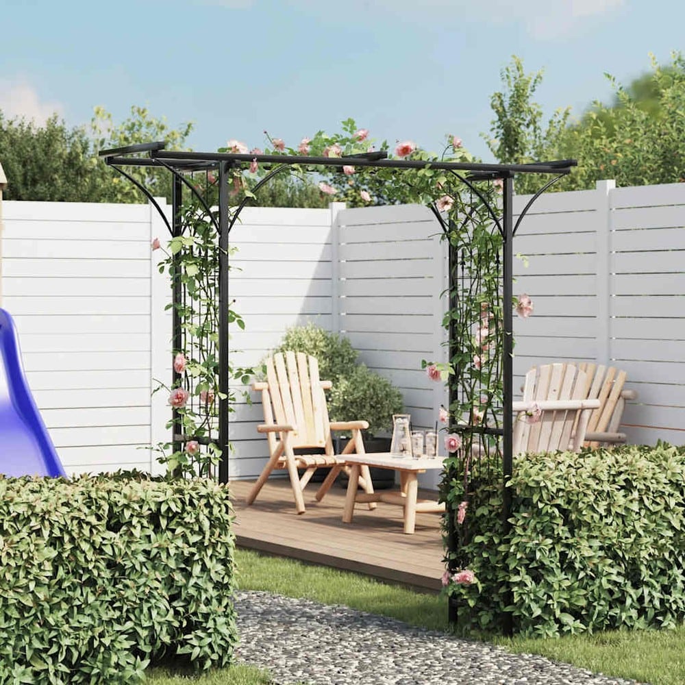 Rosebue 200×52×204 cm / hagebue / espalierbue for roser og klatreplanter – Svart