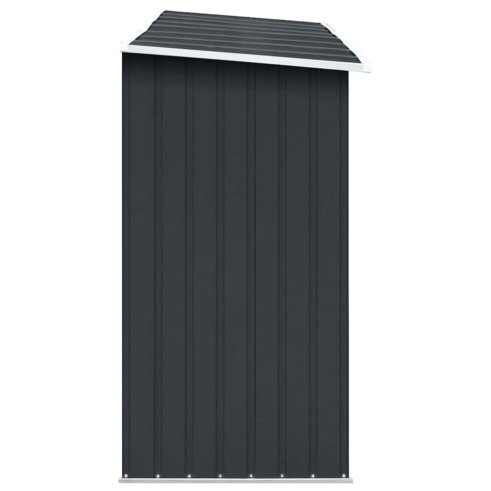 Vedskjul 330×84×152 cm / vedoppbevaring i galvanisert stål / vedbod med skråtak – Antrasitt