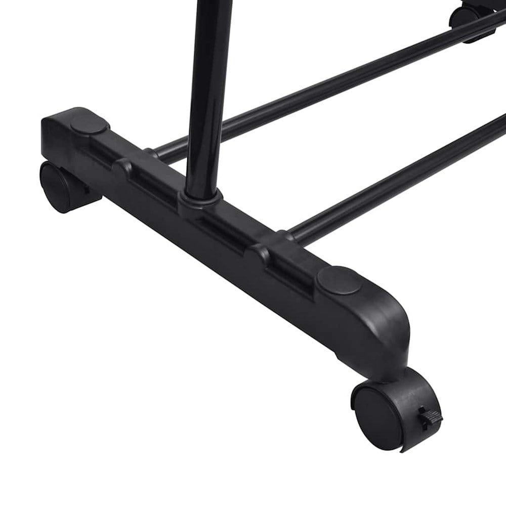 Justerbart klesstativ 84–150×42×108–170 cm / klesstang på hjul – Svart/sølv