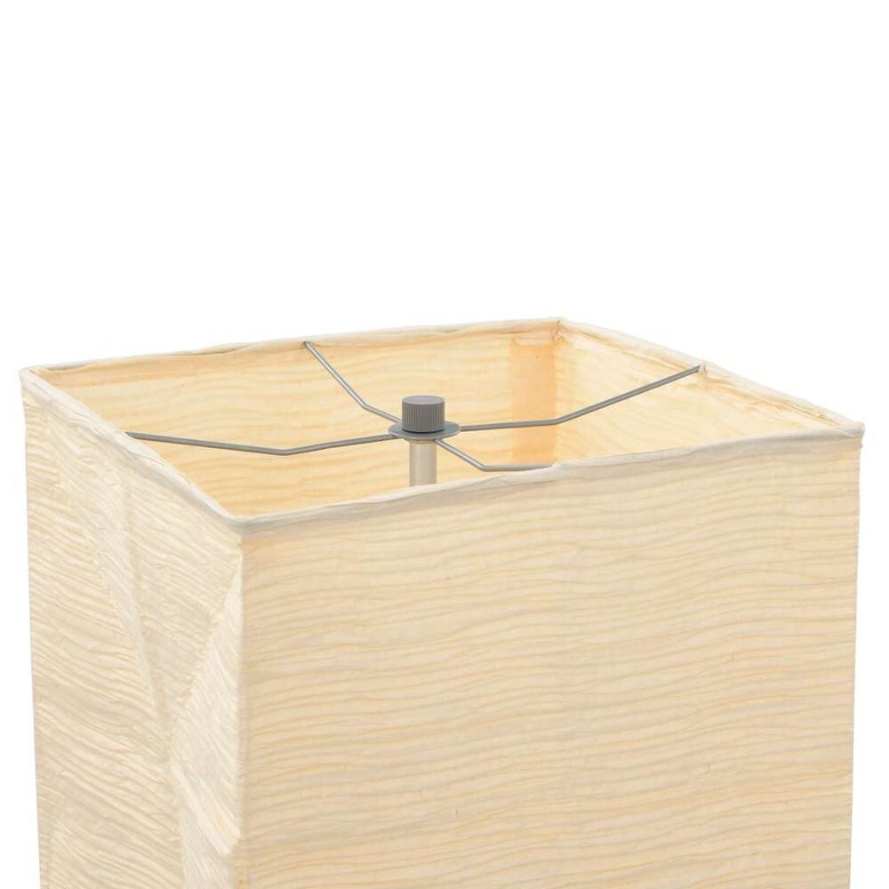 Gulvlampe 130 cm / rislampe med firkantet skjerm / lampe i rispapir – Beige
