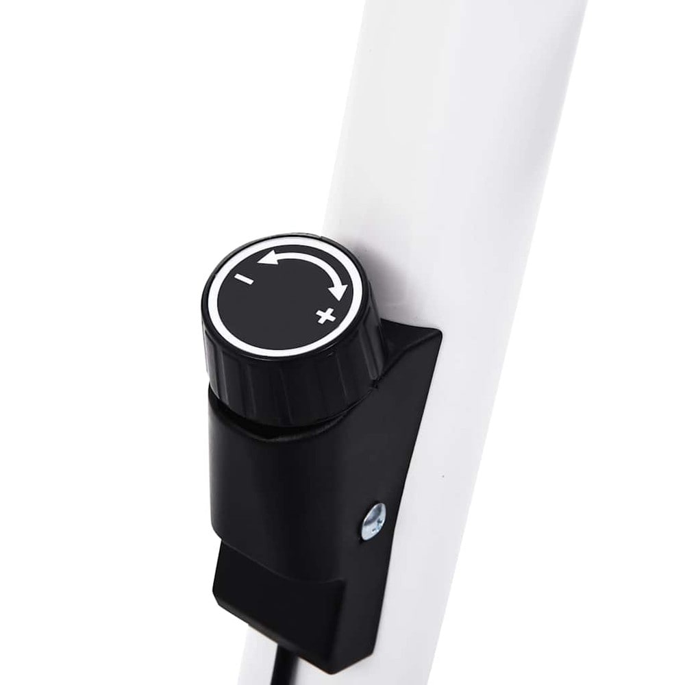 Treningssykkel med remdrift / trimsykkel med LCD-skjerm og justerbar motstand – Hvit/svart