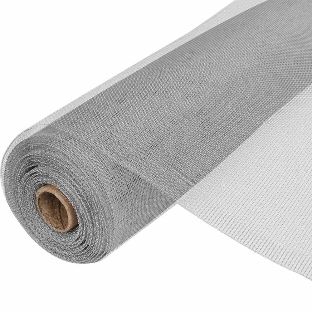 Insektnetting i aluminium 100×500 cm / myggnetting til dører, vinduer og bur – Sølv