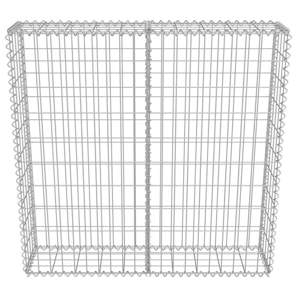 Gabionmur 100×20×100 cm / gabionkurv i galvanisert stål for stein og grus – Sølv