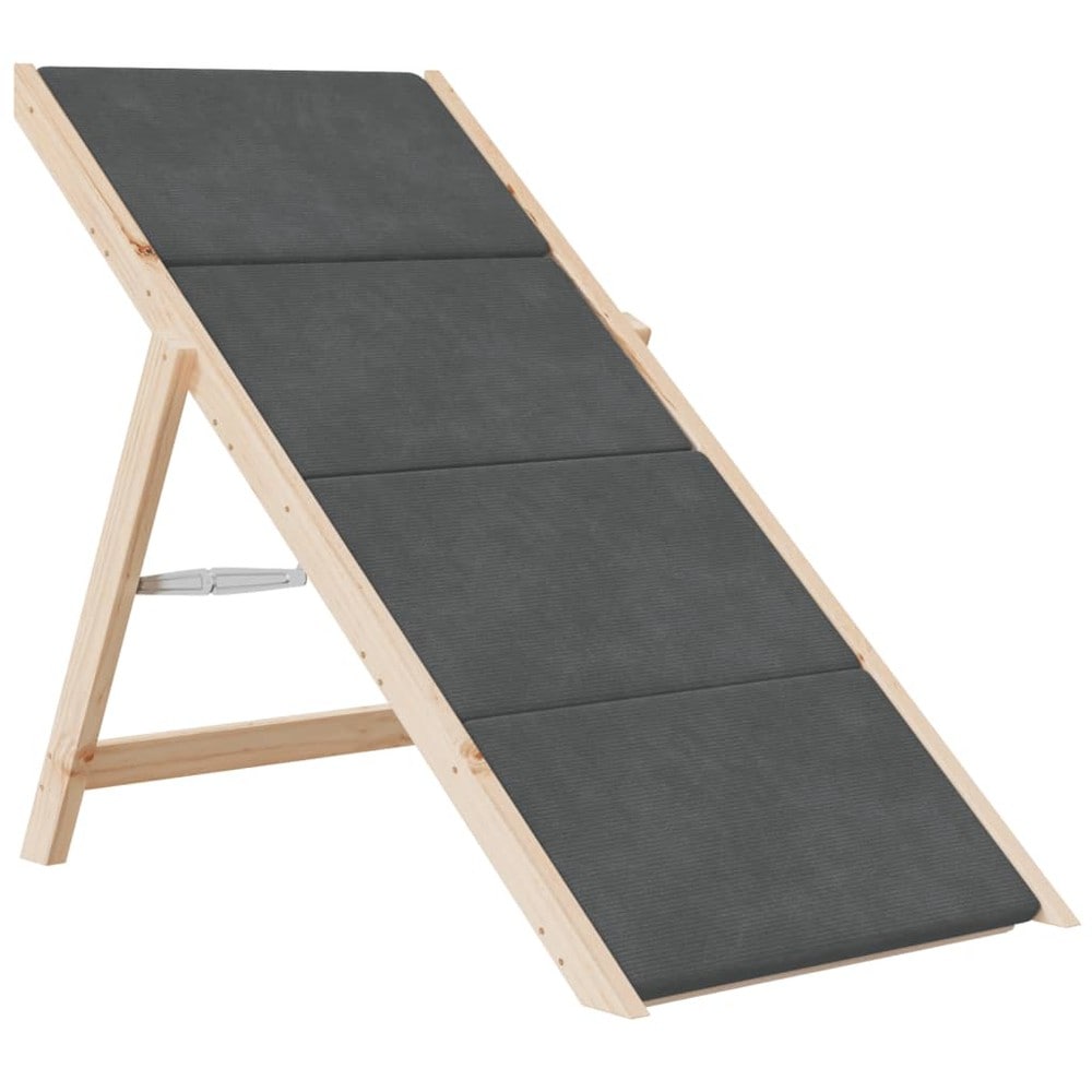Hundetrapp 105×47×64 cm / sammenleggbar sklisikker trapp til kjæledyr – Grå/natur