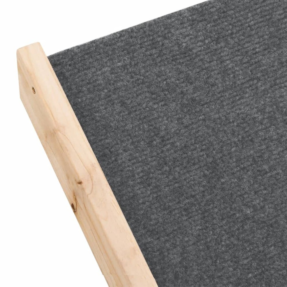 Hundetrapp 105×47×64 cm / sammenleggbar sklisikker trapp til kjæledyr – Grå/natur