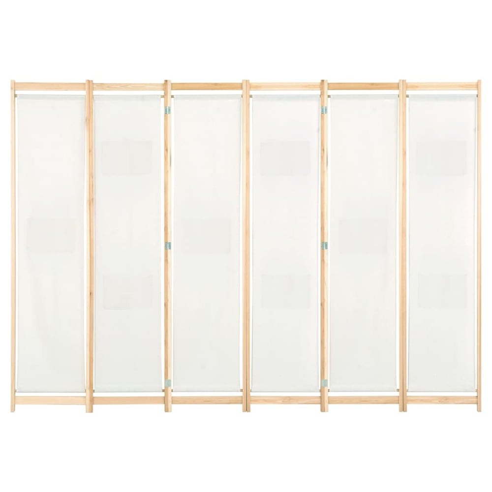 Romdeler 6 paneler 240×170 cm / foldeskjerm / skjermvegg med 9 oppbevaringslommer – Beige