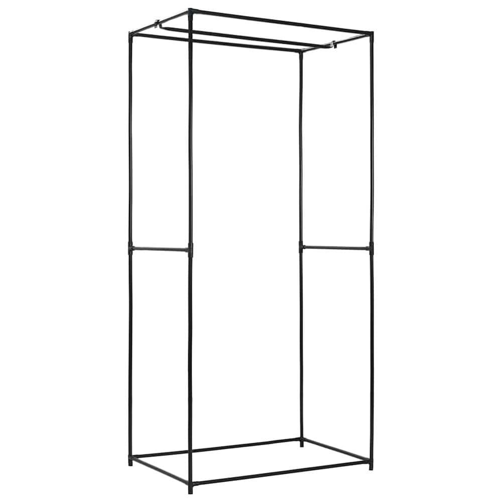 Garderobe i stoff 75×50×160 cm / klesgarderobe med klesstang / stoffgarderobe med glidelås – Grå