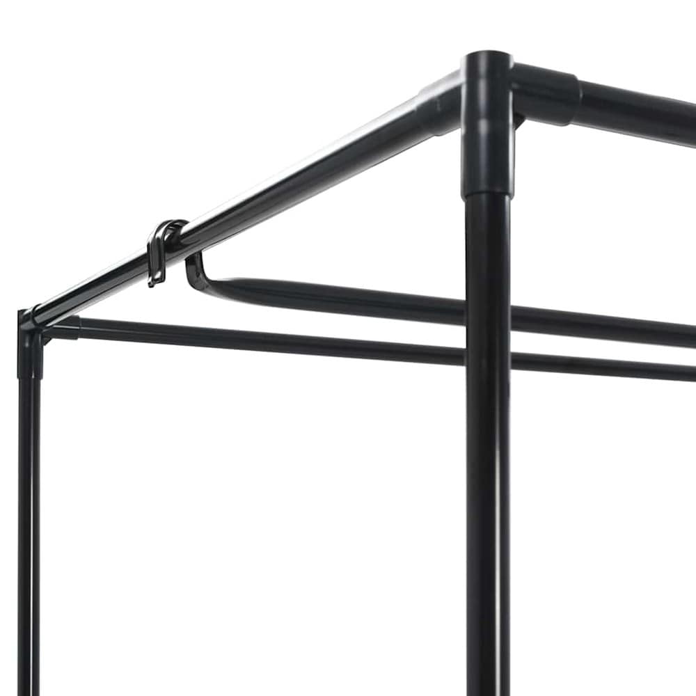 Garderobe i stoff 75×50×160 cm / klesgarderobe med klesstang / stoffgarderobe med glidelås – Grå