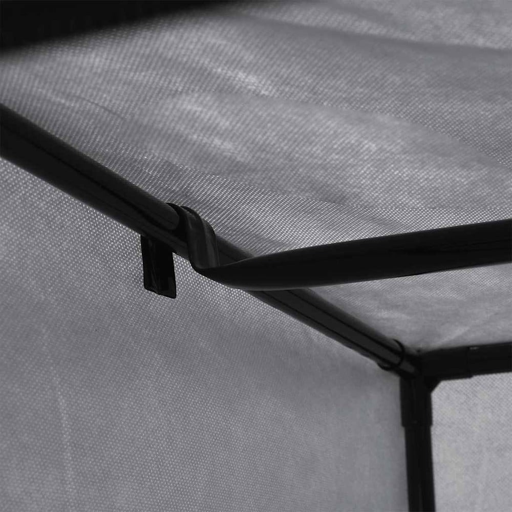 Garderobe i stoff 75×50×160 cm / klesgarderobe med klesstang / stoffgarderobe med glidelås – Grå
