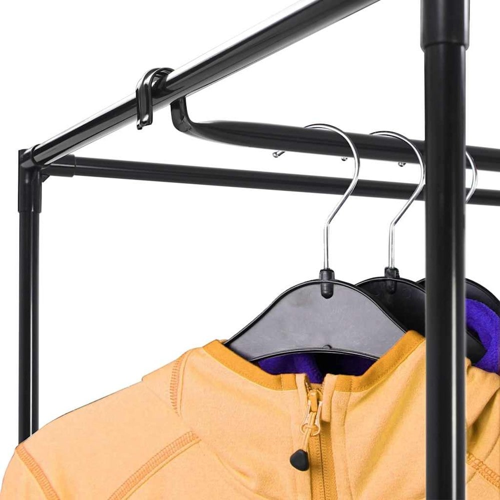 Garderobe i stoff 75×50×160 cm / klesgarderobe med klesstang / stoffgarderobe med glidelås – Grå
