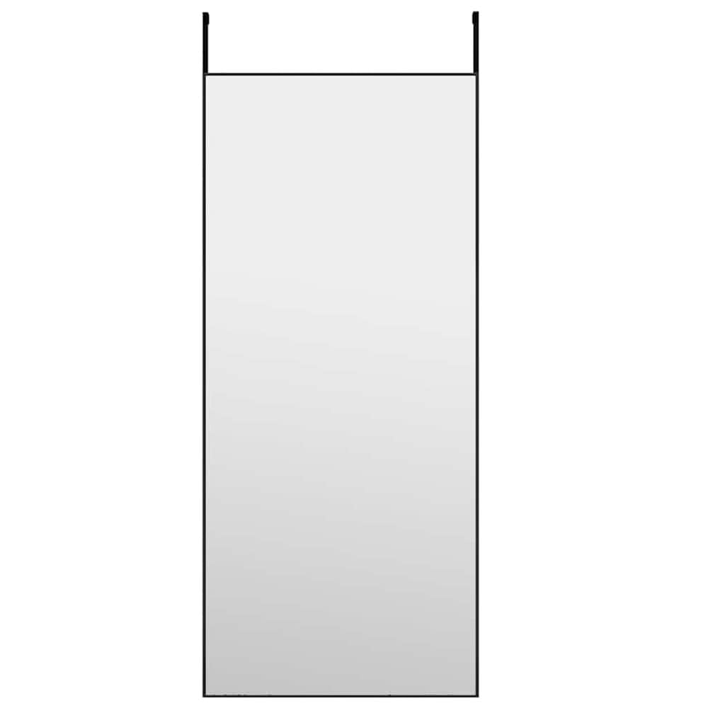 Dørspeil 40×100 cm / helfigursspeil med justerbare dørkroker / speil – Svart