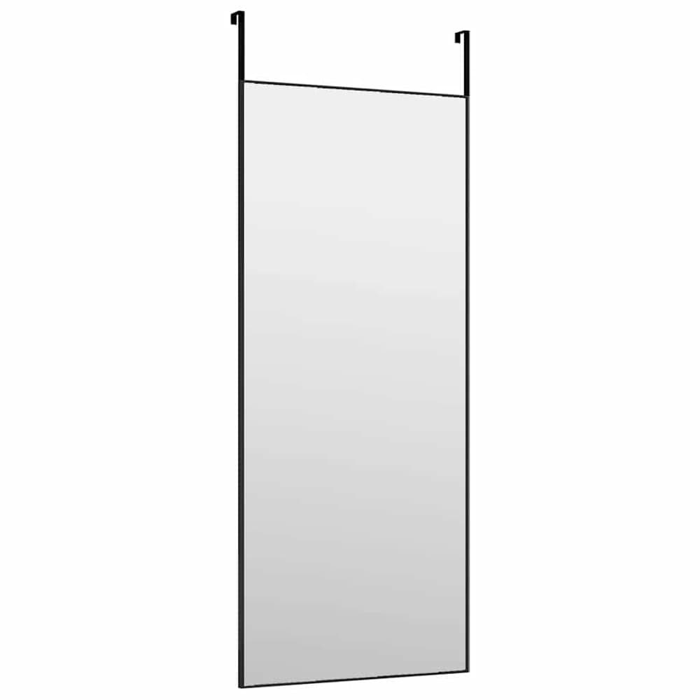 Dørspeil 40×100 cm / helfigursspeil med justerbare dørkroker / speil – Svart