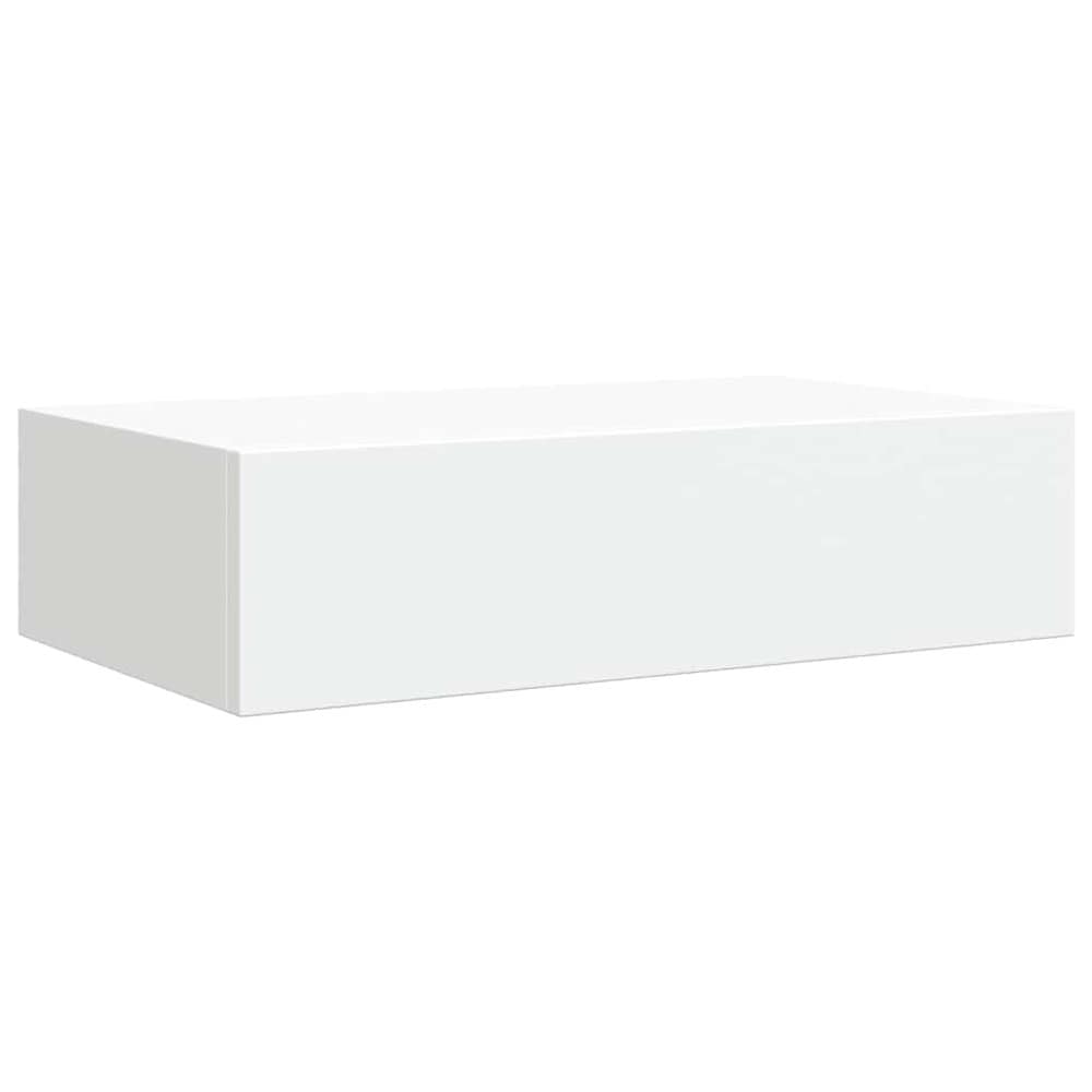 Vegghylle med skuff 40×23,5×10 cm / veggmontert skuff / skuffhylle – Hvit