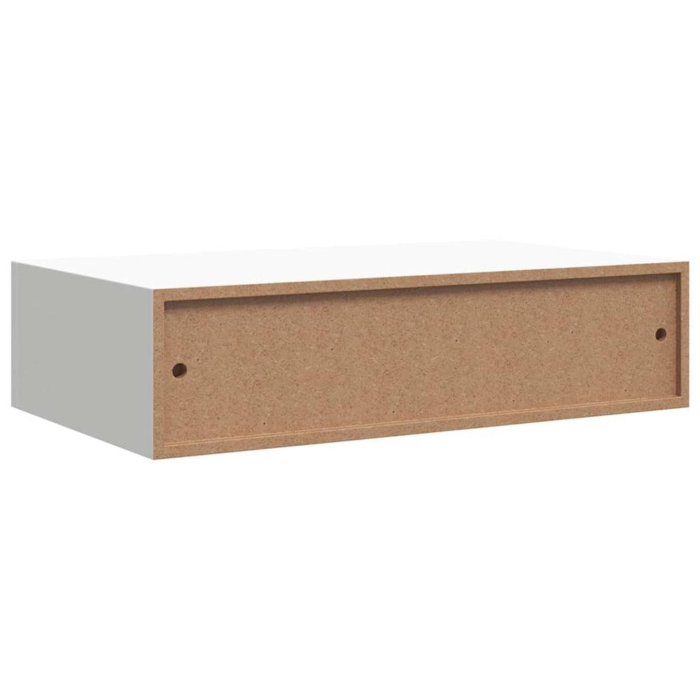Vegghylle med skuff 40×23,5×10 cm / veggmontert skuff / skuffhylle – Hvit