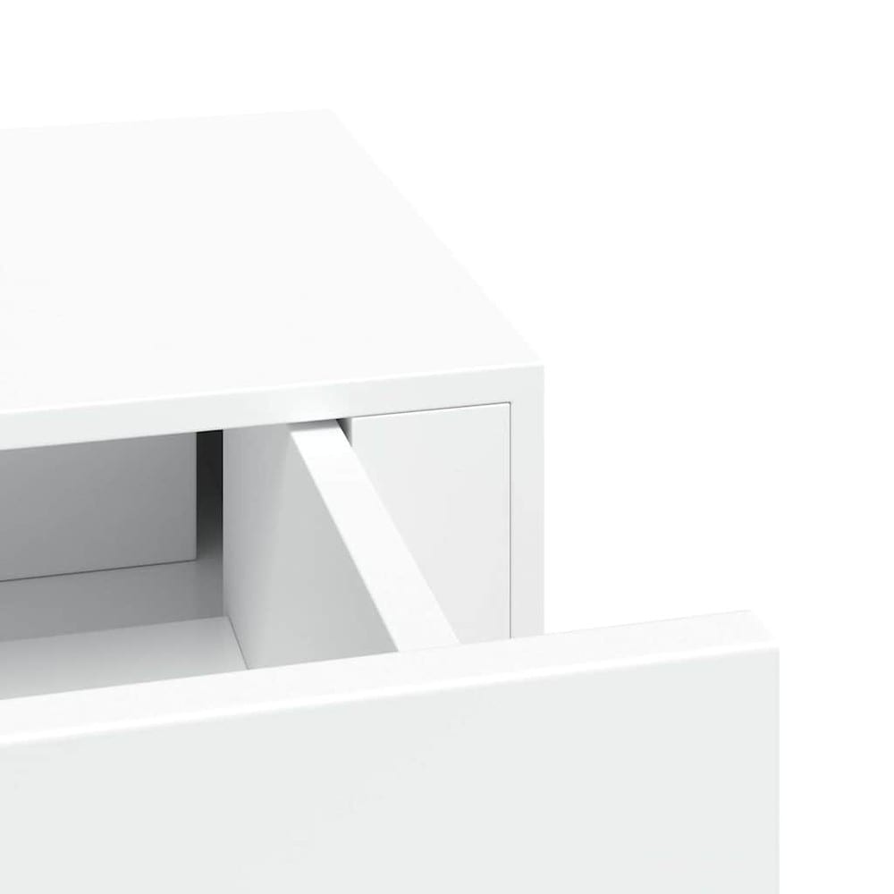Vegghylle med skuff 40×23,5×10 cm / veggmontert skuff / skuffhylle – Hvit