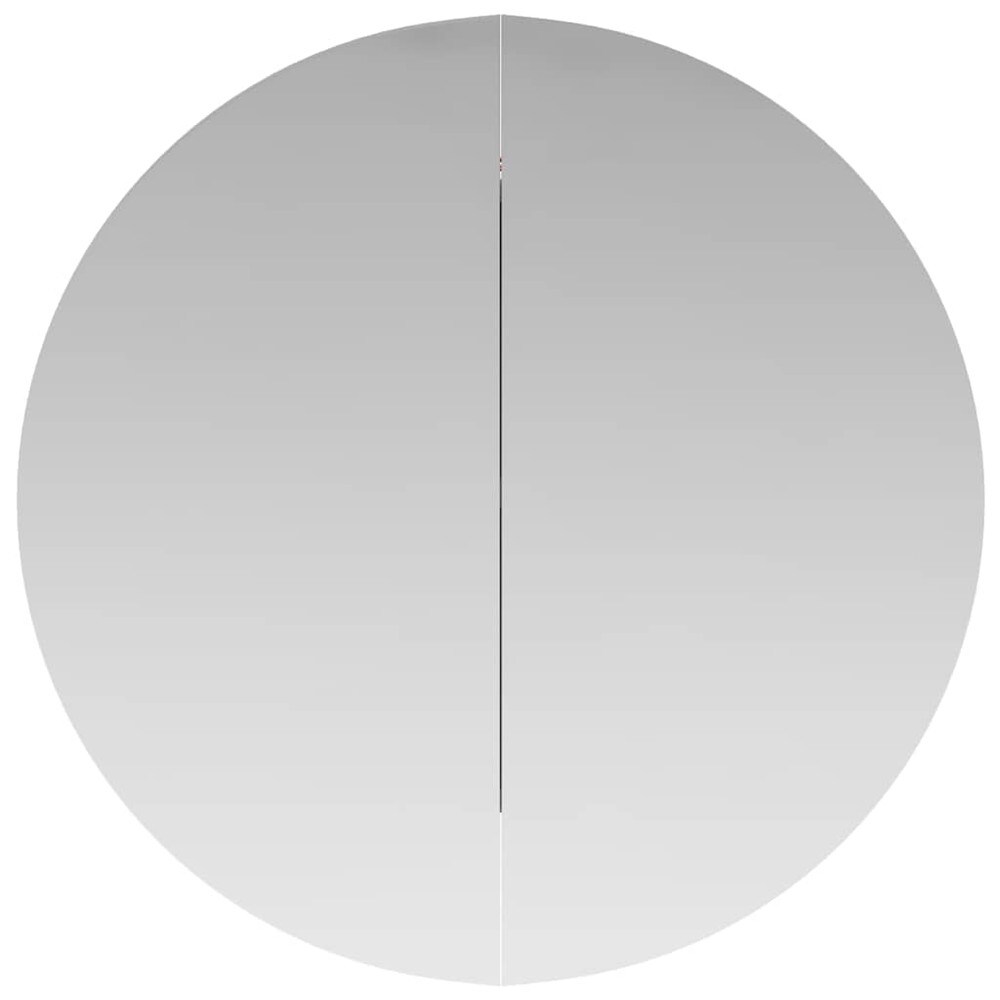 Baderomsskap med rundt speil og LED Ø60 cm / speilskap med 2 hyller – Hvit