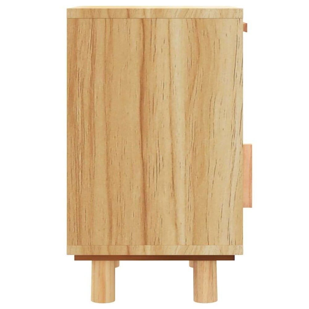 Nattbord 40×30×50 cm / sengebord i tre med skuff og dør / sidebord – Natur/rotting
