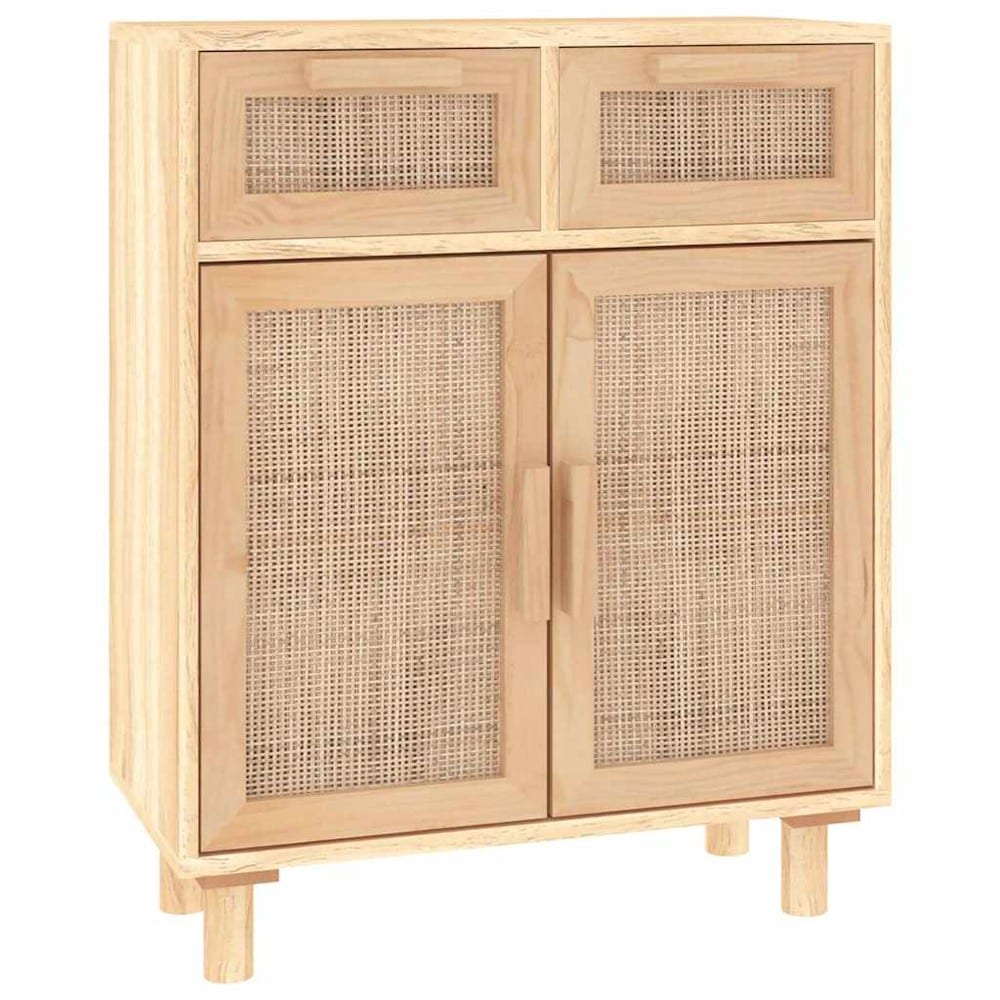 Skjenk 60×30×75 cm / oppbevaringsskap med 2 skuffer og dører – Natur/rotting