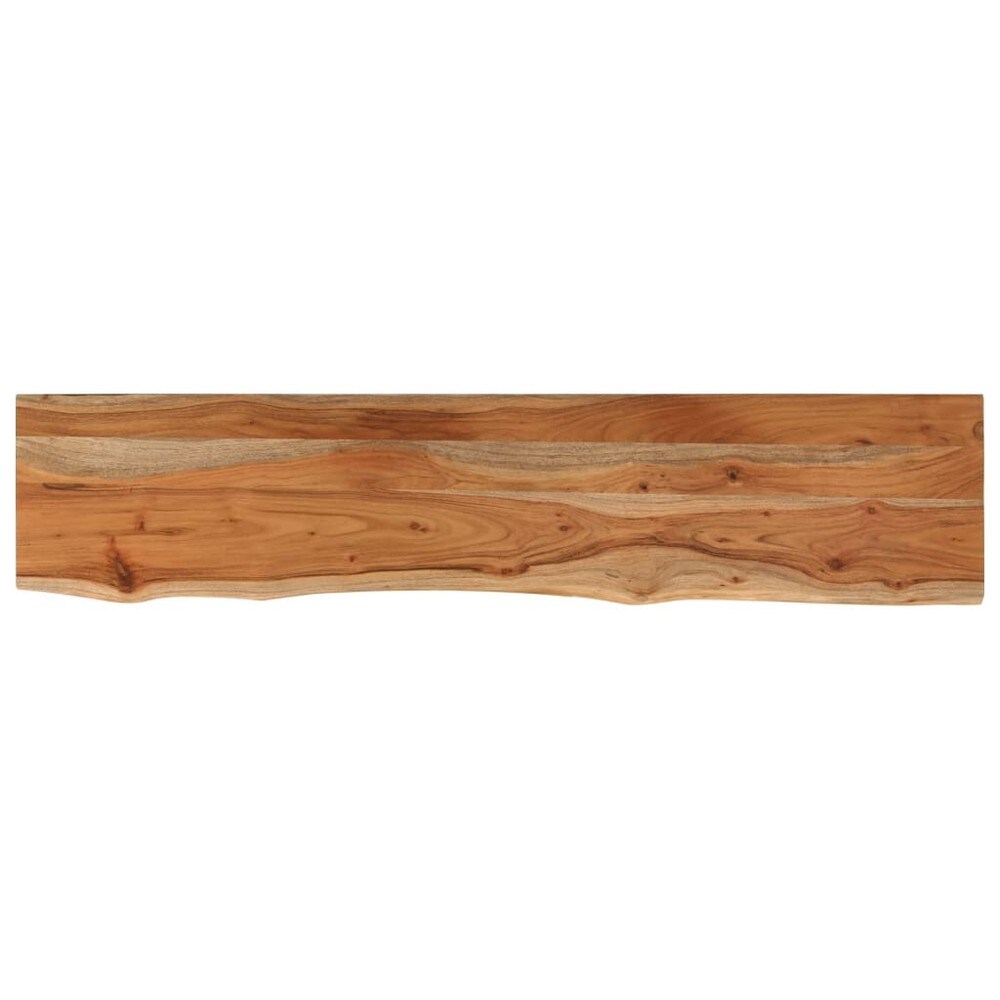 Vegghylle 100×20×2,5 cm / hylleplate i massivt akasietre med naturlig kant – Natur