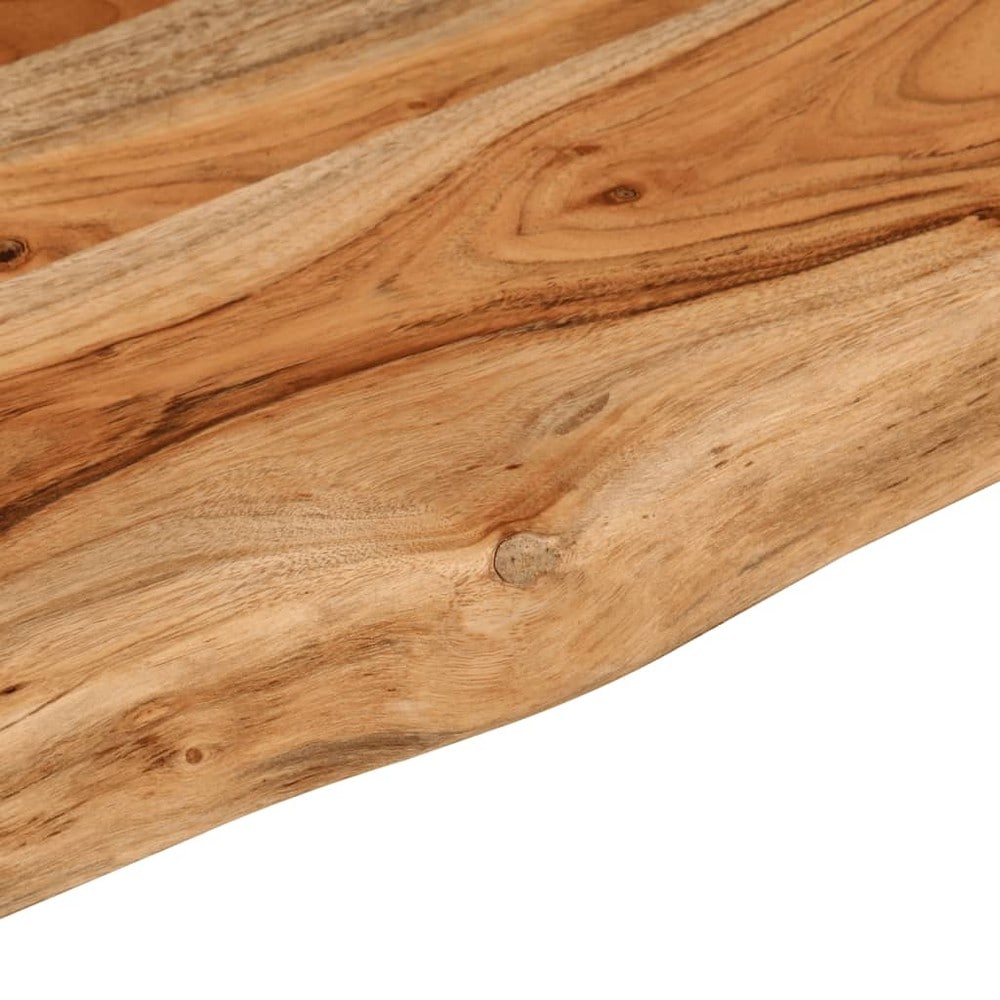 Vegghylle 100×20×2,5 cm / hylleplate i massivt akasietre med naturlig kant – Natur