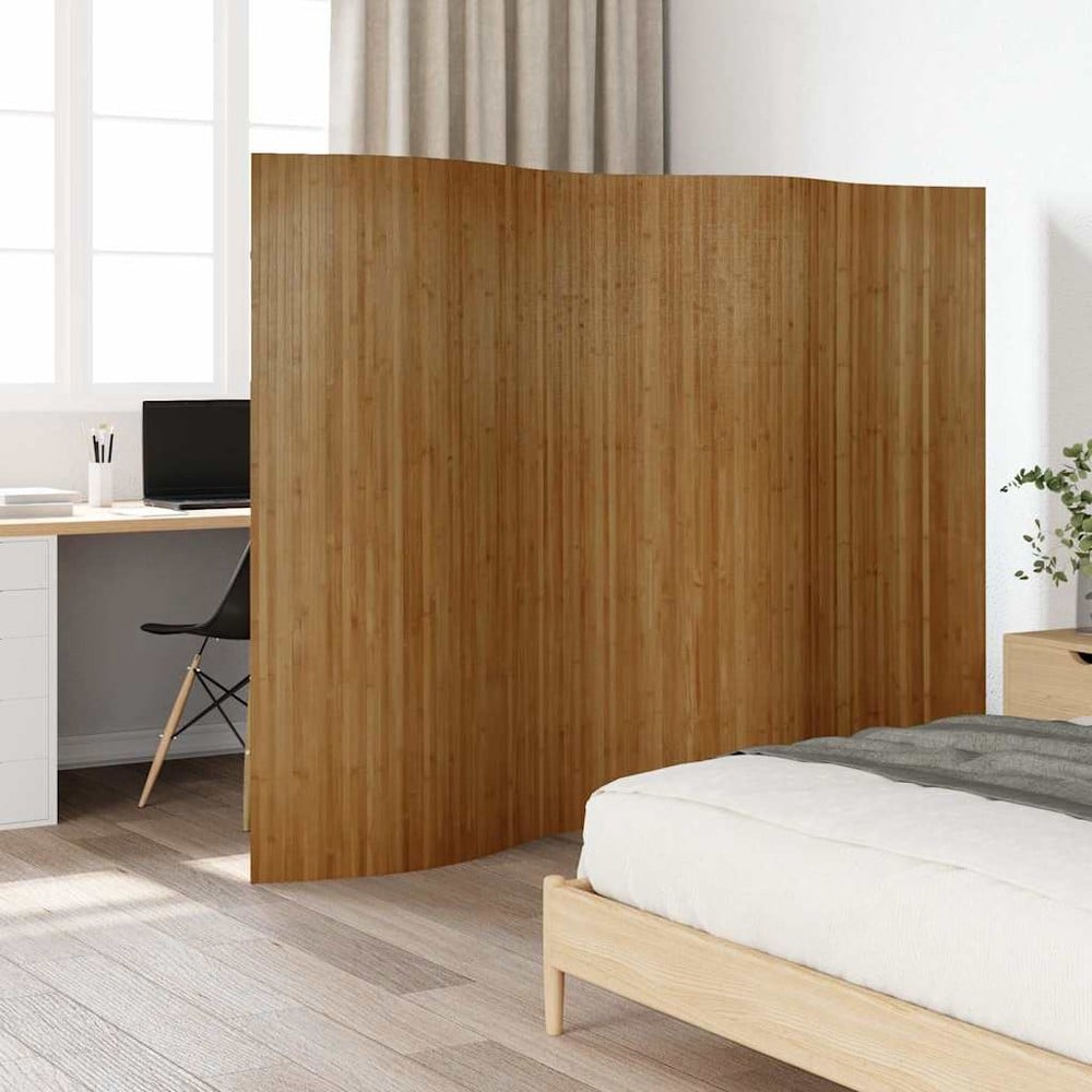 Romdeler i bambus 250×165 cm / skjermvegg / innsynsbeskyttelse – Brun