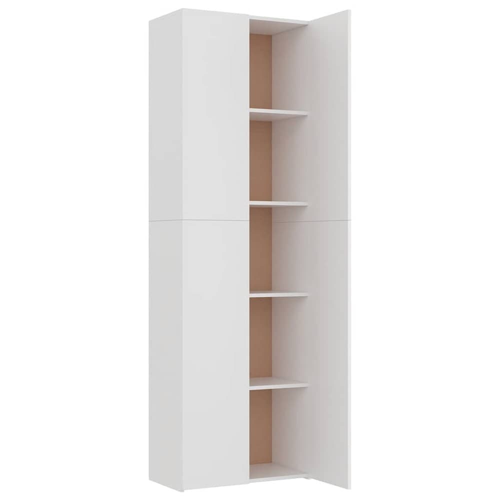 Kontorskap 60×32×190 cm / dokumentskap / høyskap med 5 hyller / oppbevaringsskap – Hvit