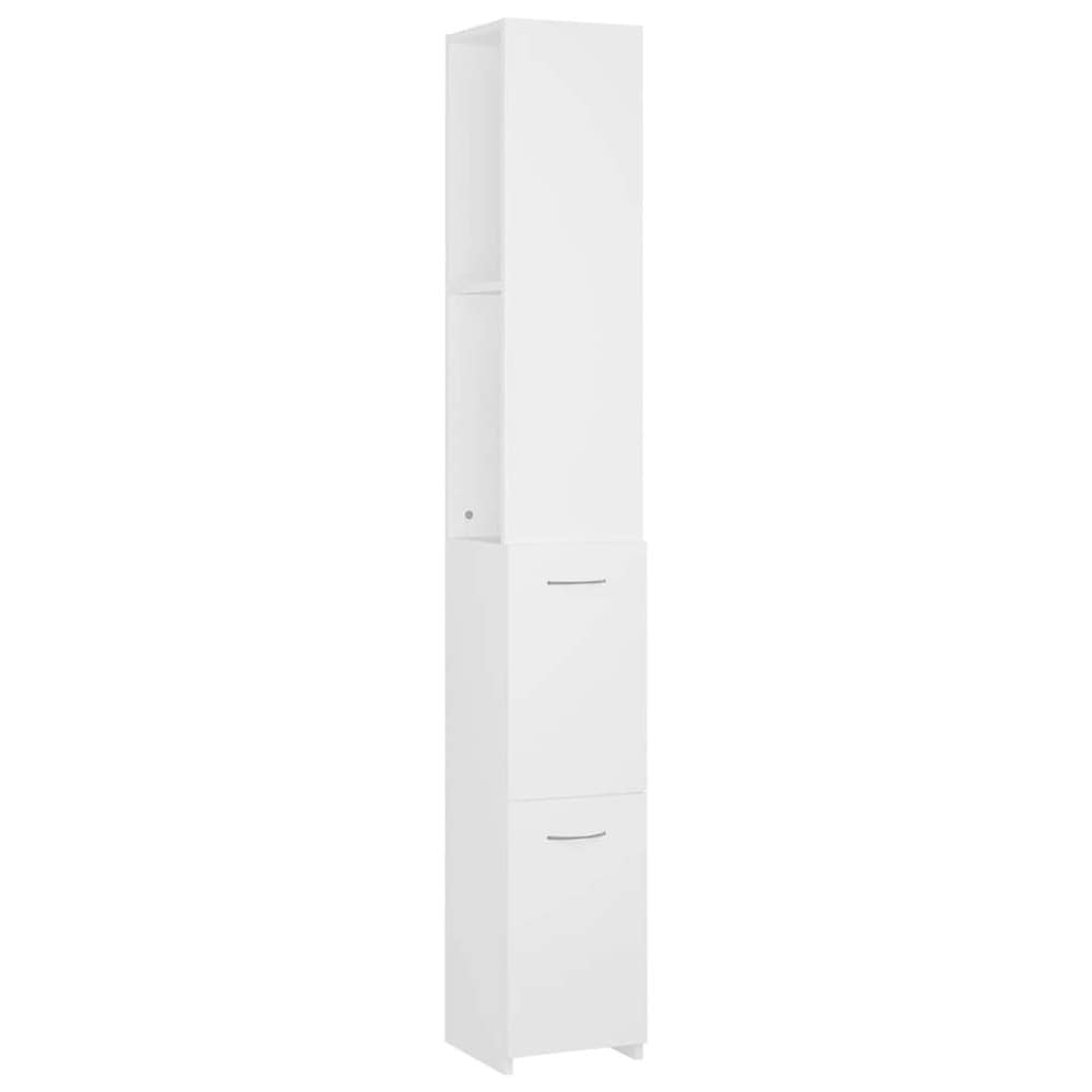 Baderomsskap 25×26,5×170 cm / smalt høyskap til bad / oppbevaringsskap – Hvit