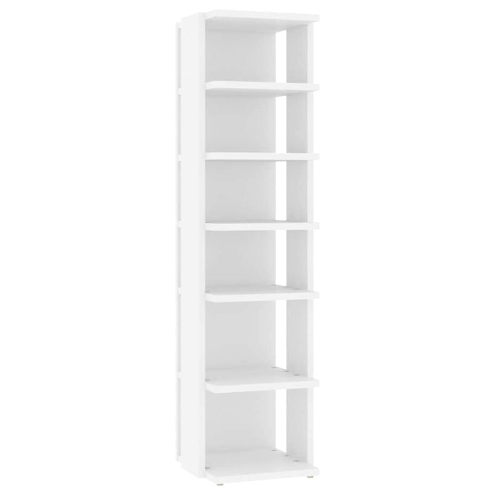 Skoskap 27,5×27×102 cm / smal skohylle med 6 hyller / skooppbevaring – Hvit