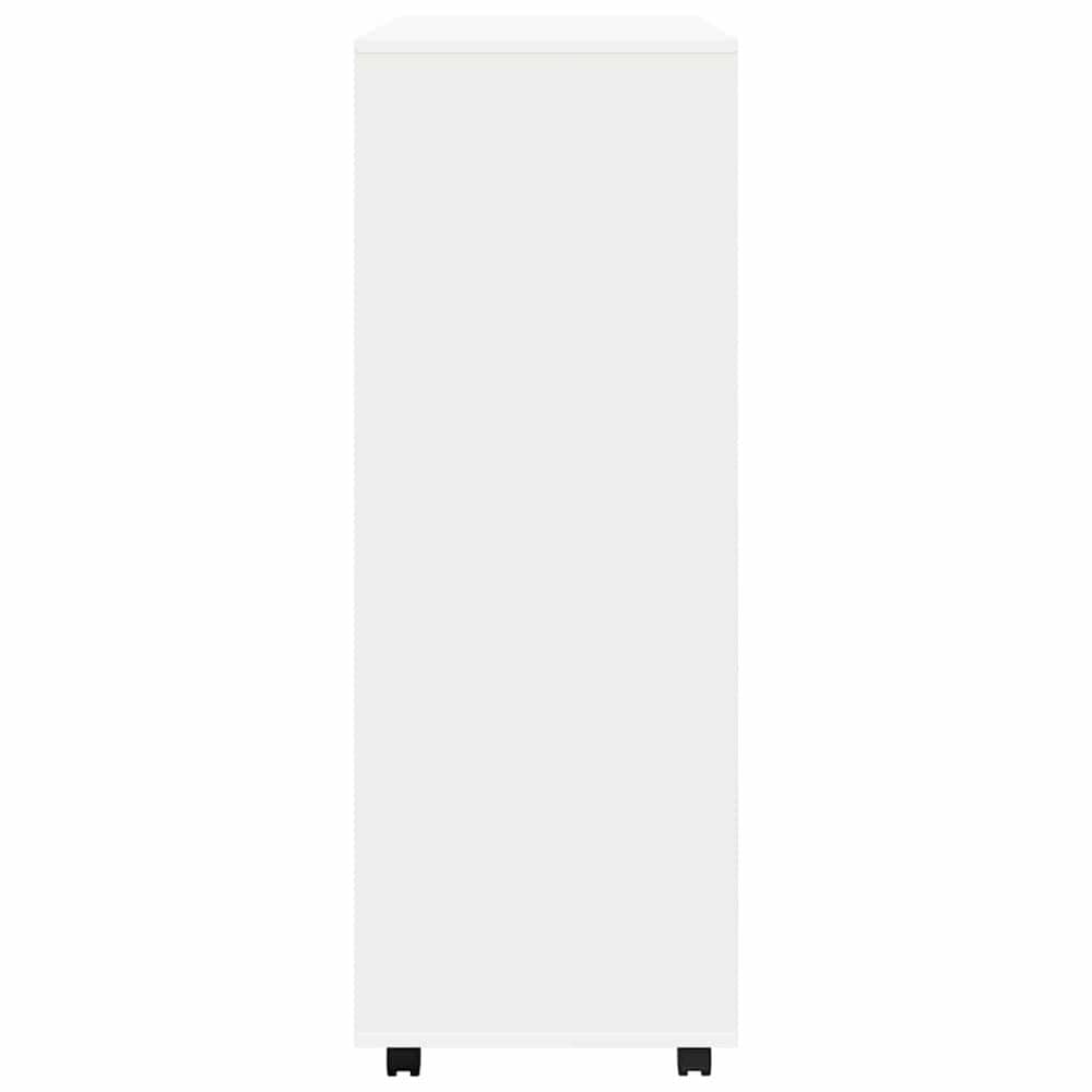Åpen garderobe 80×40×110 cm / lav klesgarderobe med klesstang og 3 hyller – Hvit