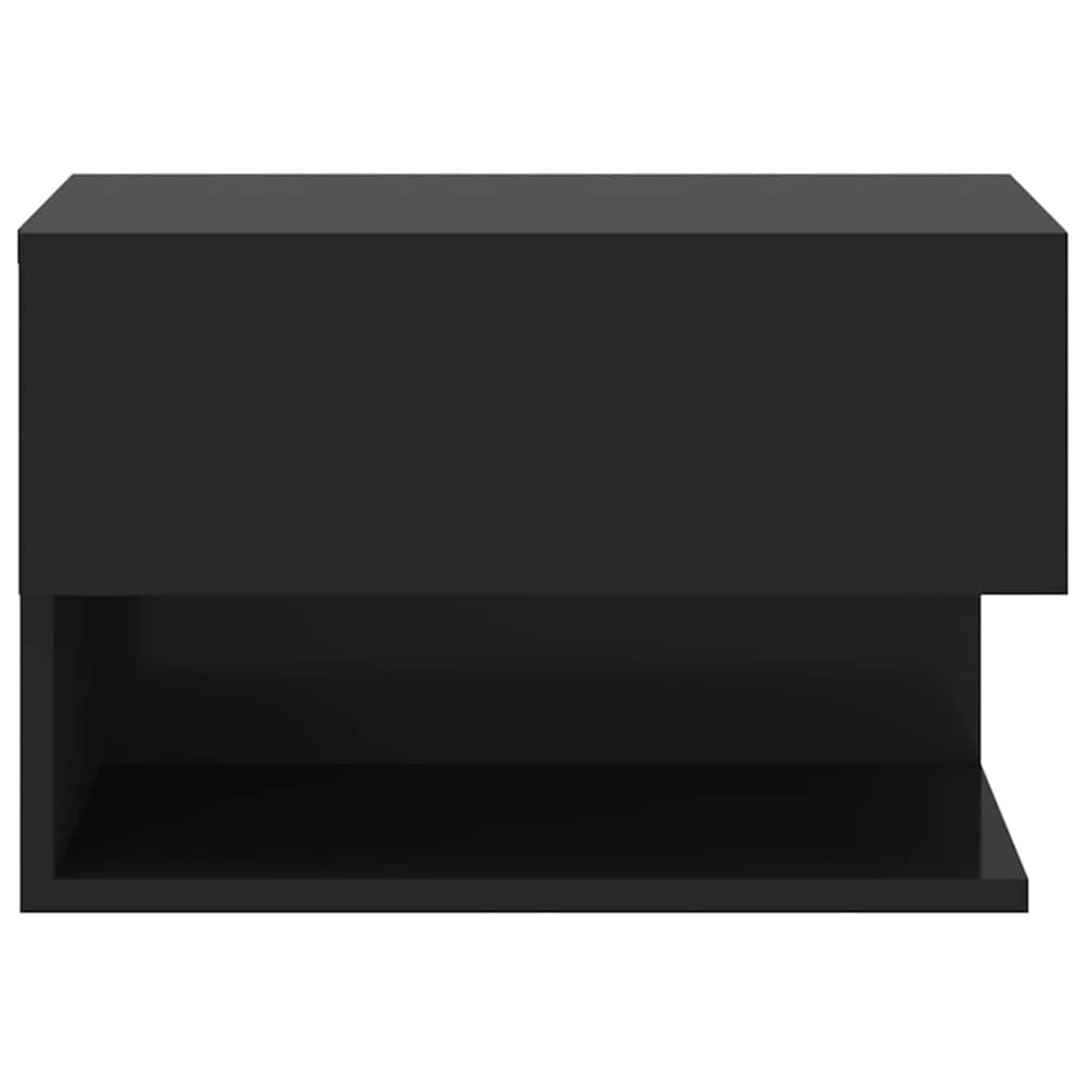 Vegghengt nattbord 46×29,5×30 cm / svevende veggmontert sidebord – Svart