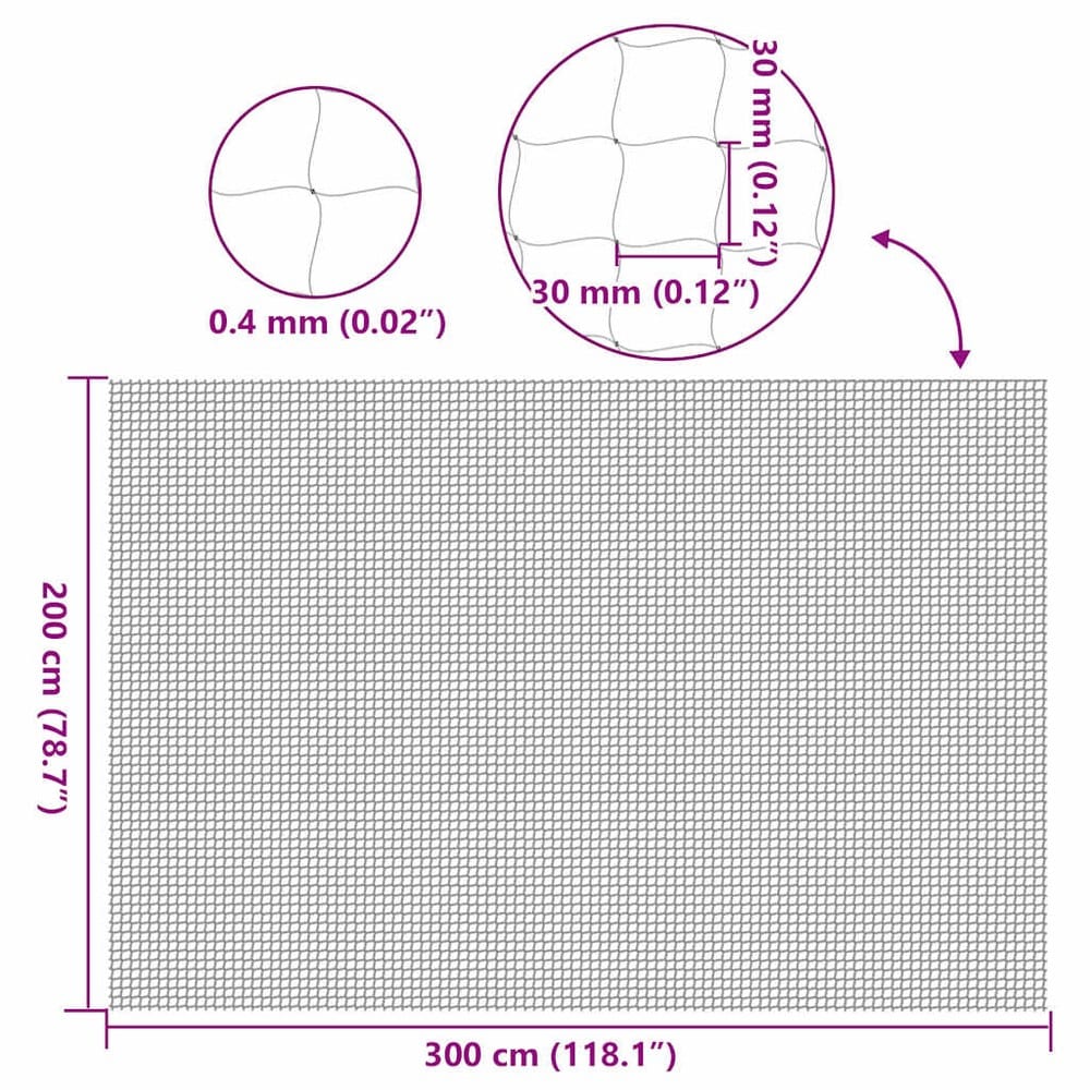 Kattenett 3×2 m / beskyttelsesnett for balkong, vindu og terrasse – Gjennomsiktig nett