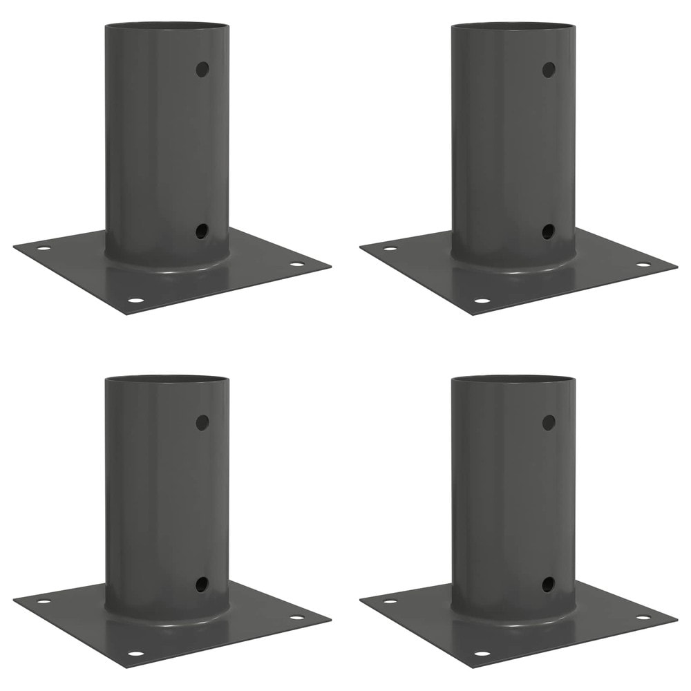 4 stk jordankere 15×15×15 cm / jordforankring for ildsted og grill – Antrasitt