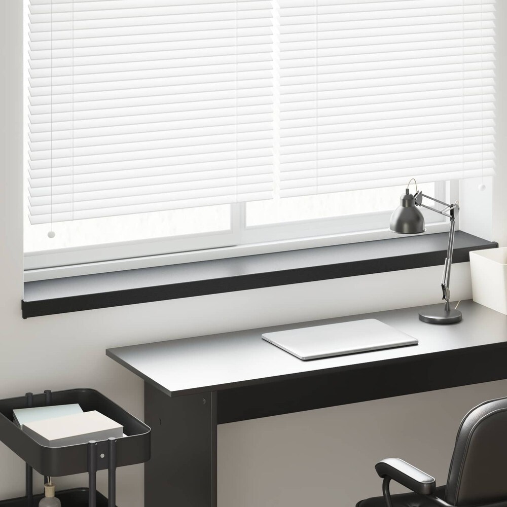 Vindusbrett 120×20×4,5 cm / vindusbenk i PVC med endestykker – Svart treimitasjon