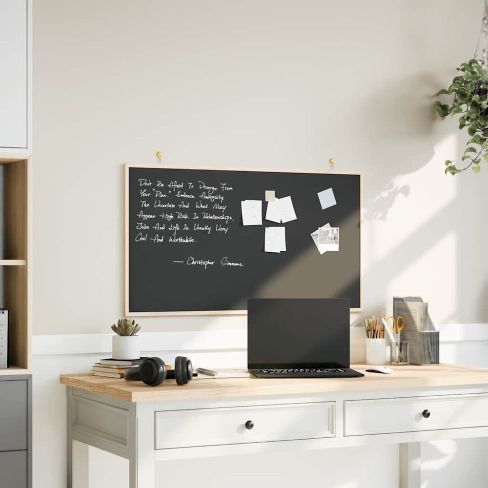 Griffeltavle 100×55 cm / svart tavle / skrivetavle med ramme i massiv furu