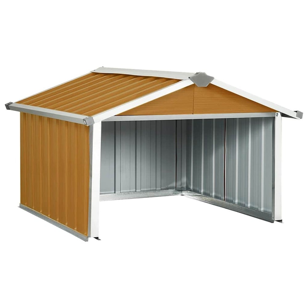 Garasje for robotgressklipper 92×97×63 cm / beskyttelse for gressklipper i galvanisert stål – Brun