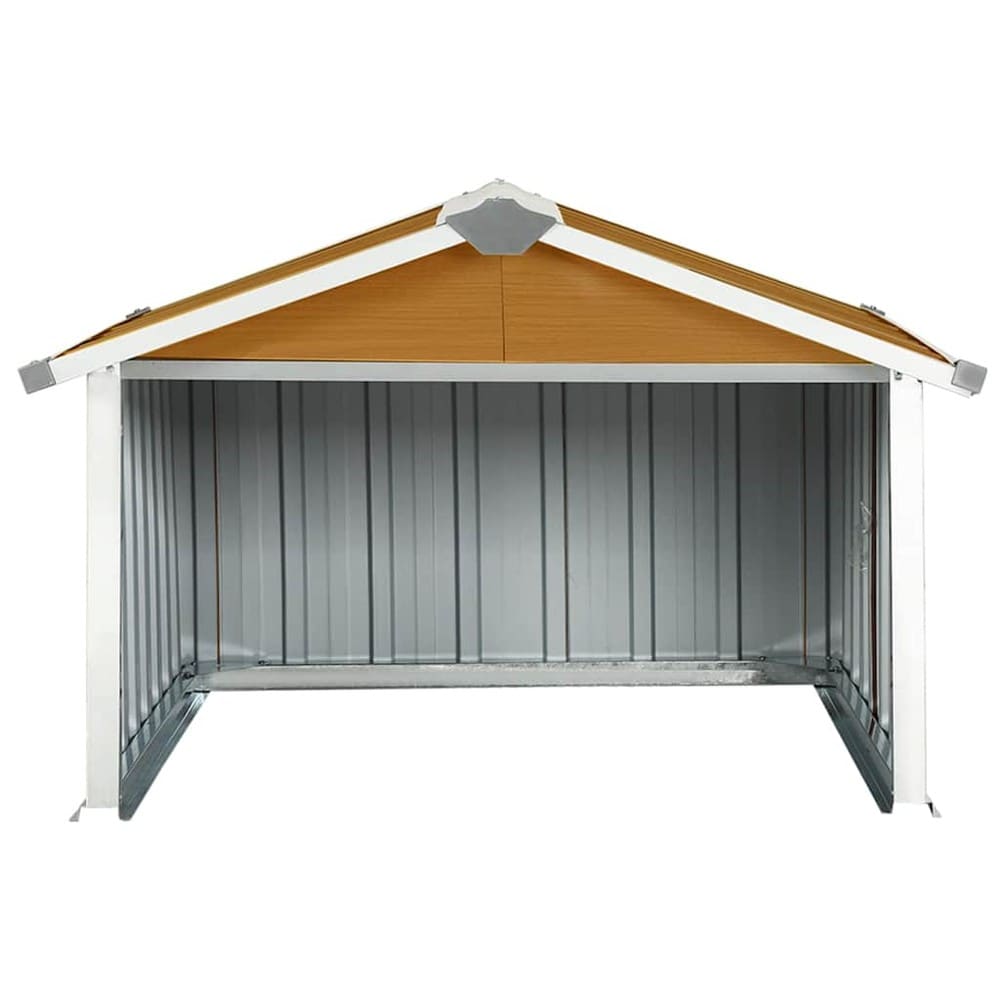 Garasje for robotgressklipper 92×97×63 cm / beskyttelse for gressklipper i galvanisert stål – Brun