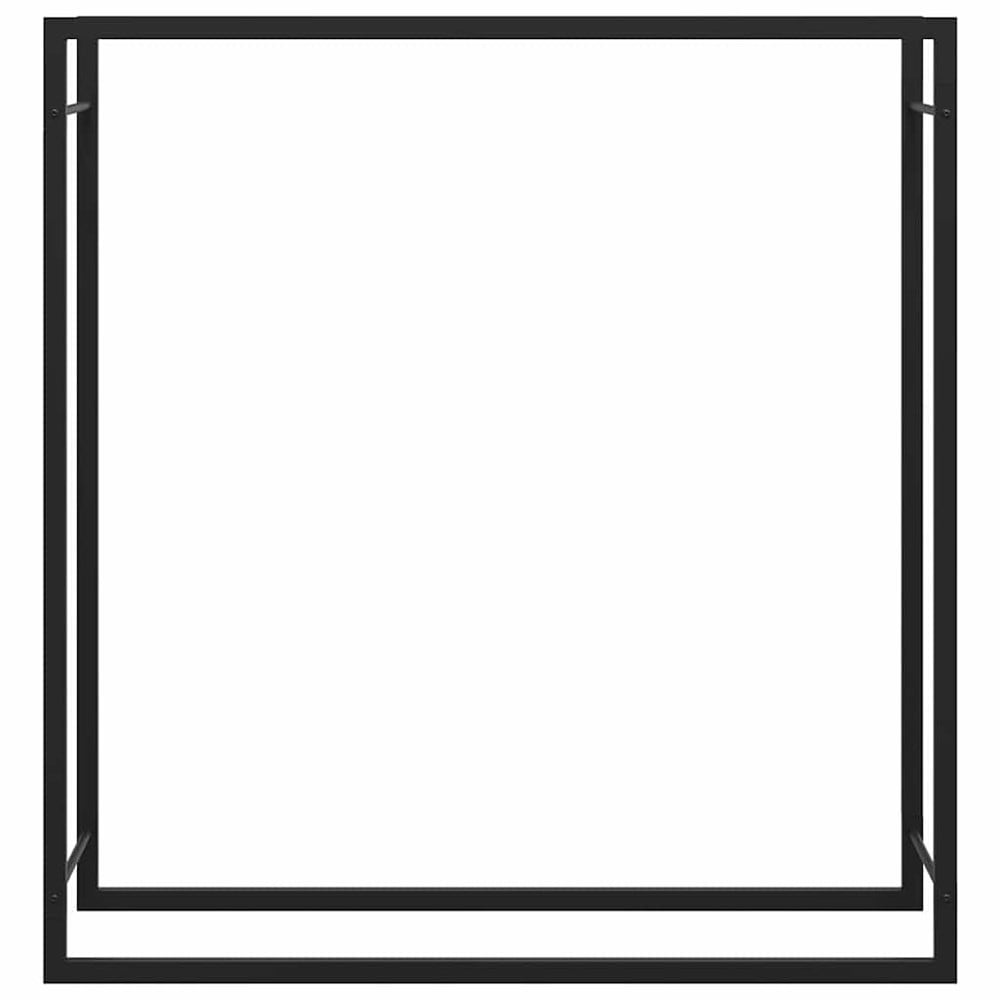 Vedstativ 110×28×116 cm / stativ til ved i pulverlakkert stål – Mattsvart