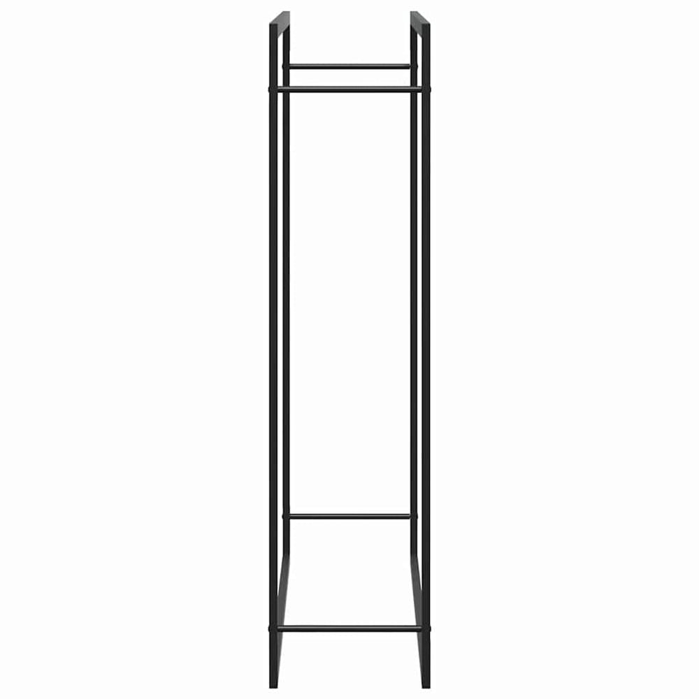 Vedstativ 110×28×116 cm / stativ til ved i pulverlakkert stål – Mattsvart