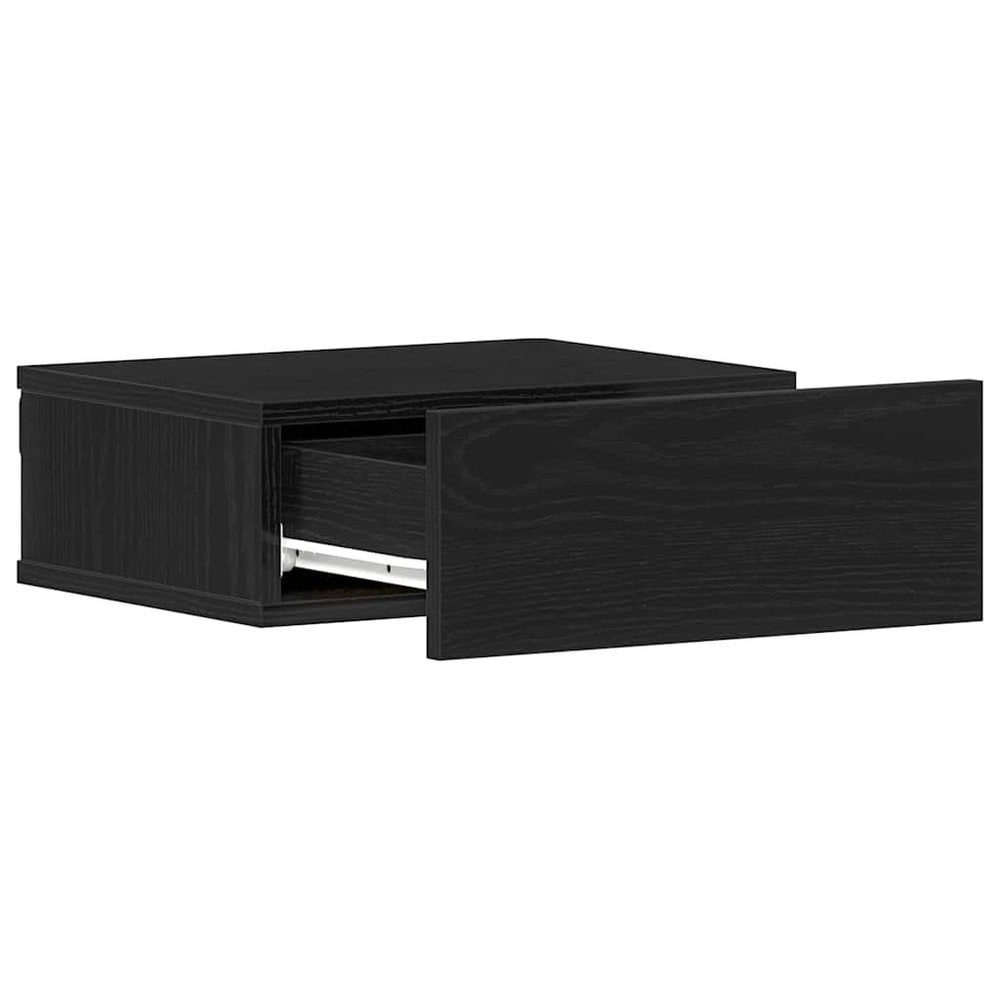Sengbord til å henge på veggen 40x32x15 cm – Svart eik / Vegghengt nattbord / Nattbord med skuff
