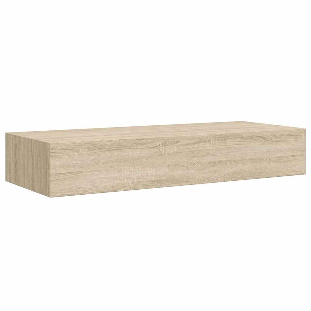 Vegghylle med skuff, 2-pakning, 60 cm – Eik / Skuffhyller / Hengende skuffhyller