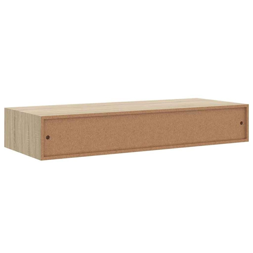 Vegghylle med skuff, 2-pakning, 60 cm – Eik / Skuffhyller / Hengende skuffhyller