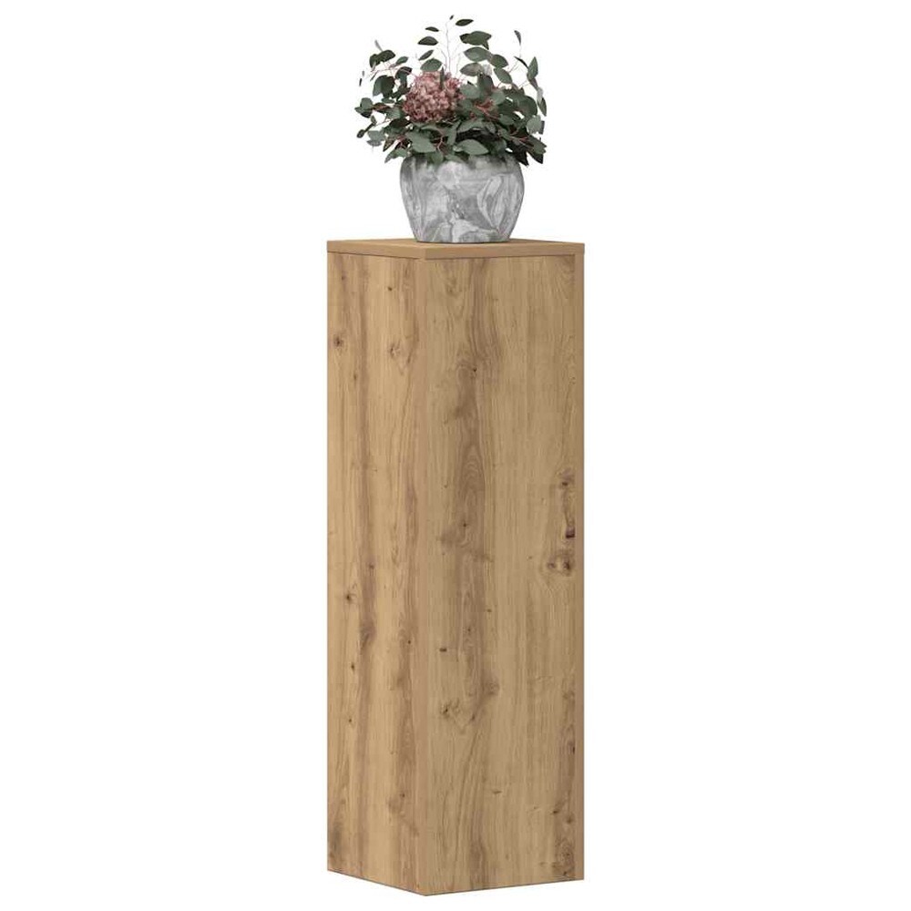 Blomstersøyle, 2-pakning, 25 x 25 x 80 cm – Artisan-eik / Plantesøyle / Sokler for potter